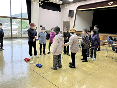 ボッチャ体験の様子